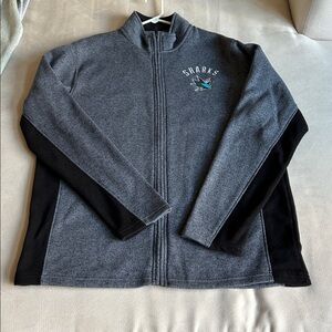 NHL Team Sweater/Jacket Full Zip San Jose Sharks Fleece Embroidered Logo Men’s L